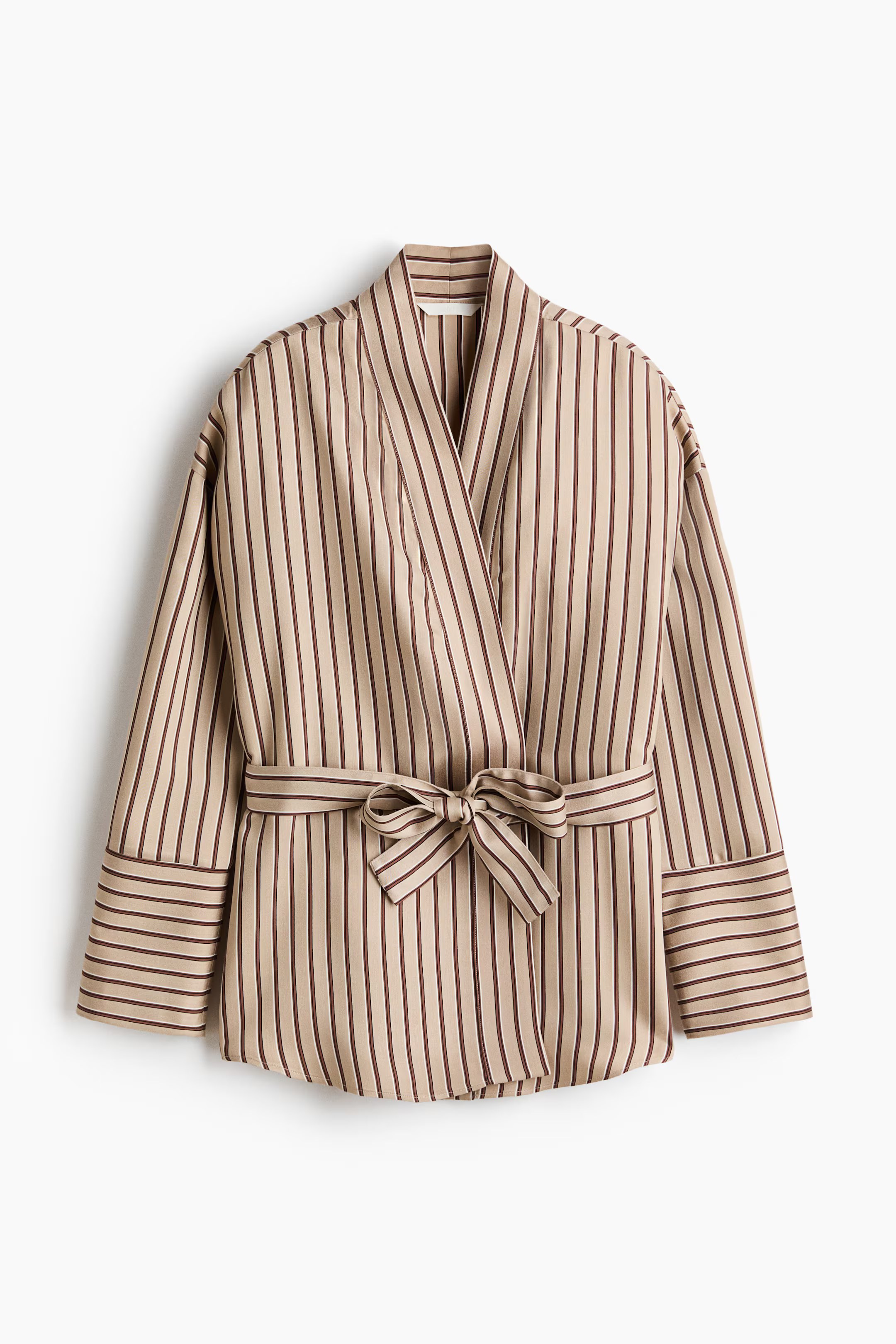 h&m, WRAP TOP WITH TIE BELT