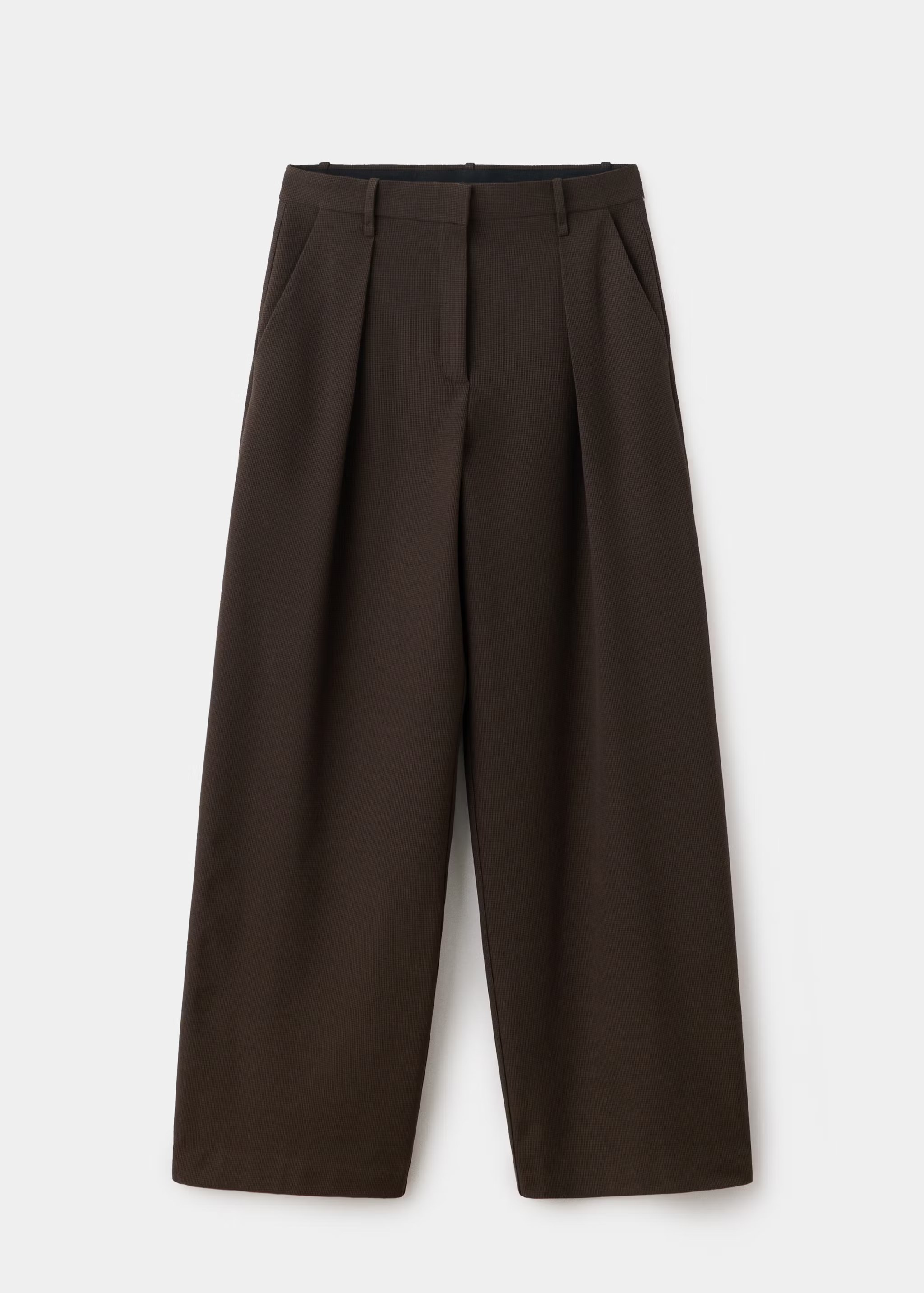 mango, HOUNDSTOOTH PLEATED TROUSERS