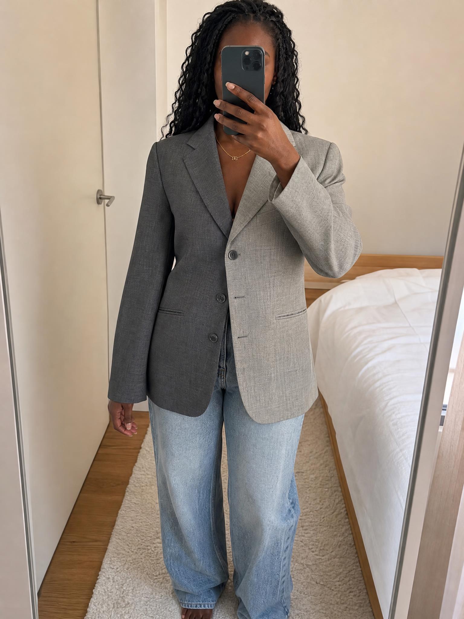 Coto The Label tailored grey blazer with notched lapels