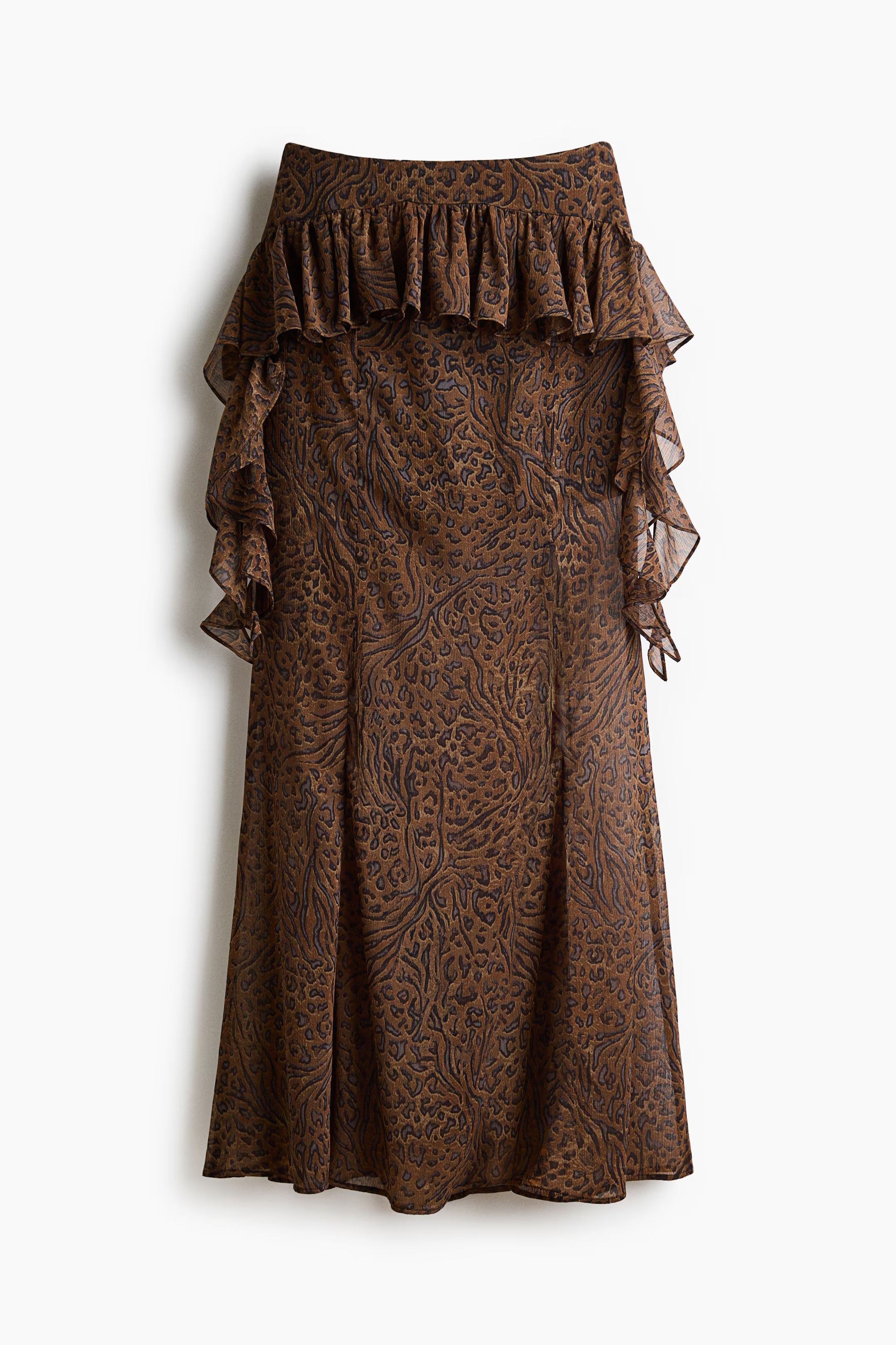 h&M, RUFFLED MAXI SKIRT