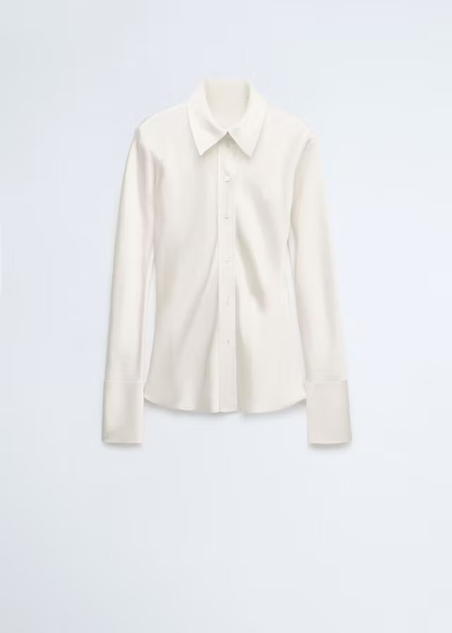 mango, SATIN SHIRT WITH BOW AT THE BACK