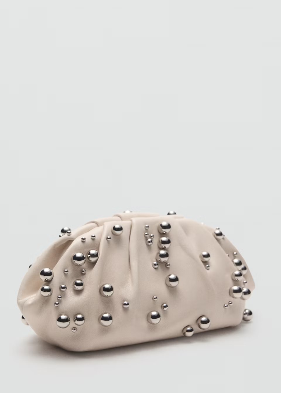mango, LEATHER HANDBAG WITH BALL DETAIL