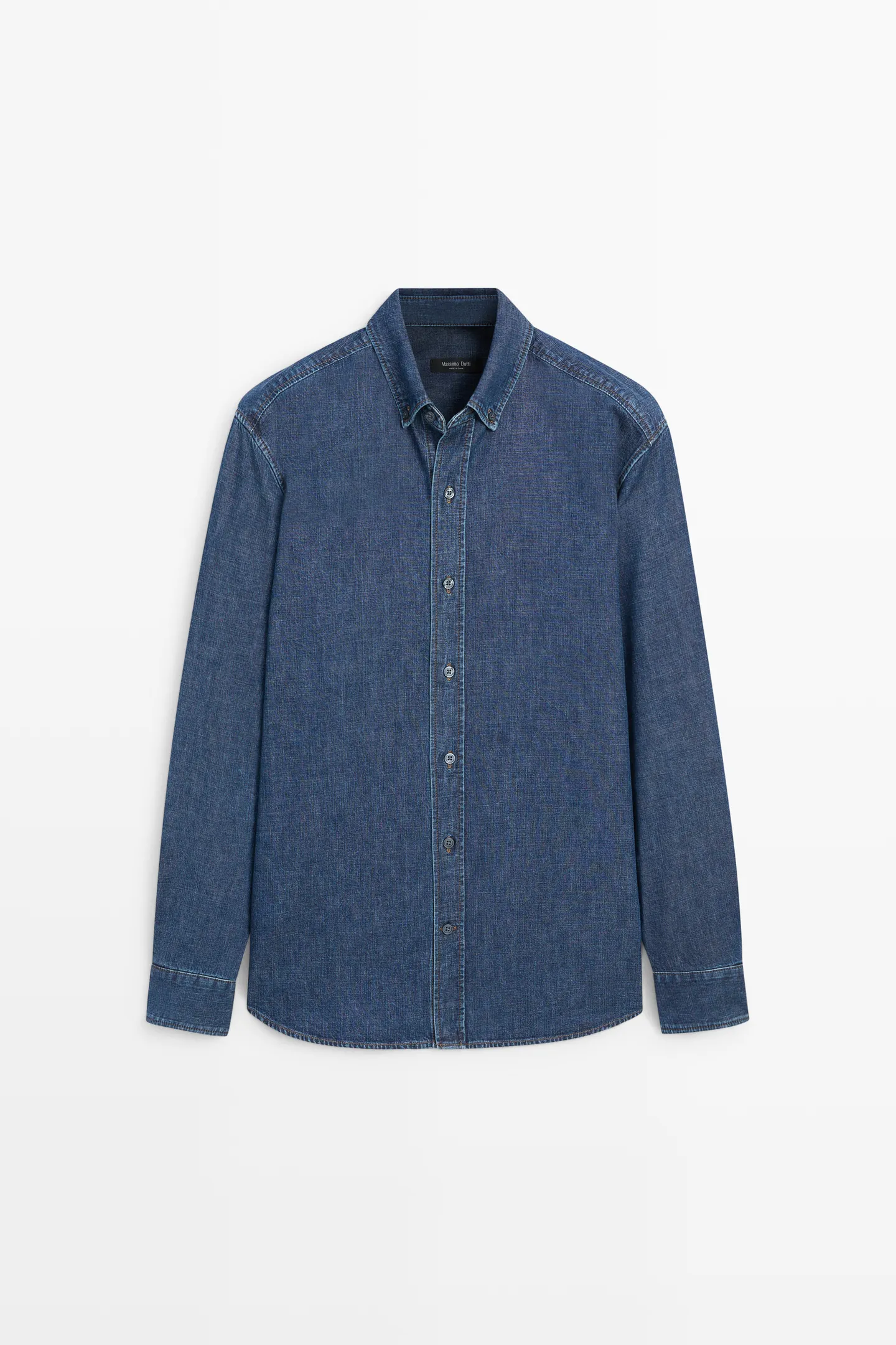 Massimo Dutti, 100% COTTON REGULAR FIT DENIM SHIRT