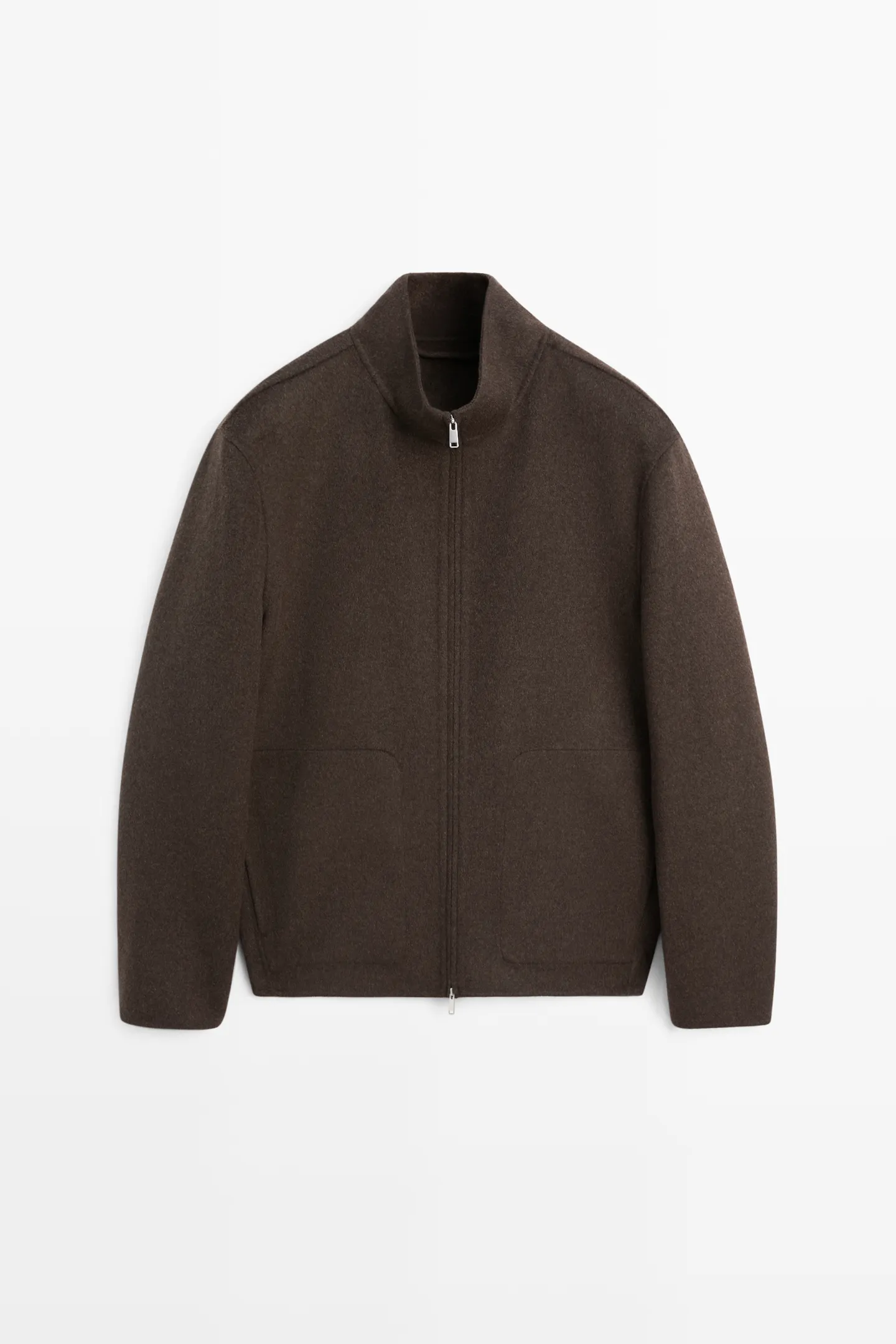 massimo dutti, WOOL BLEND DOUBLE-LAYER JACKET WITH HIGH COLLAR