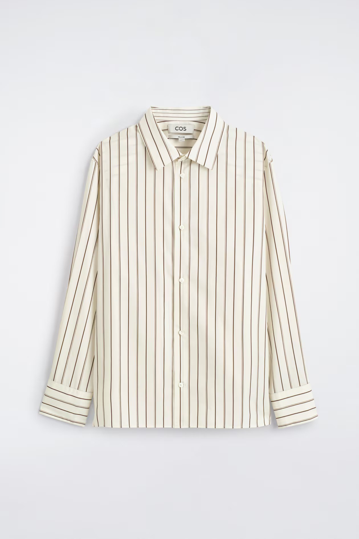 cos, STRIPED STRUCTURED COTTON-SILK SHIRT