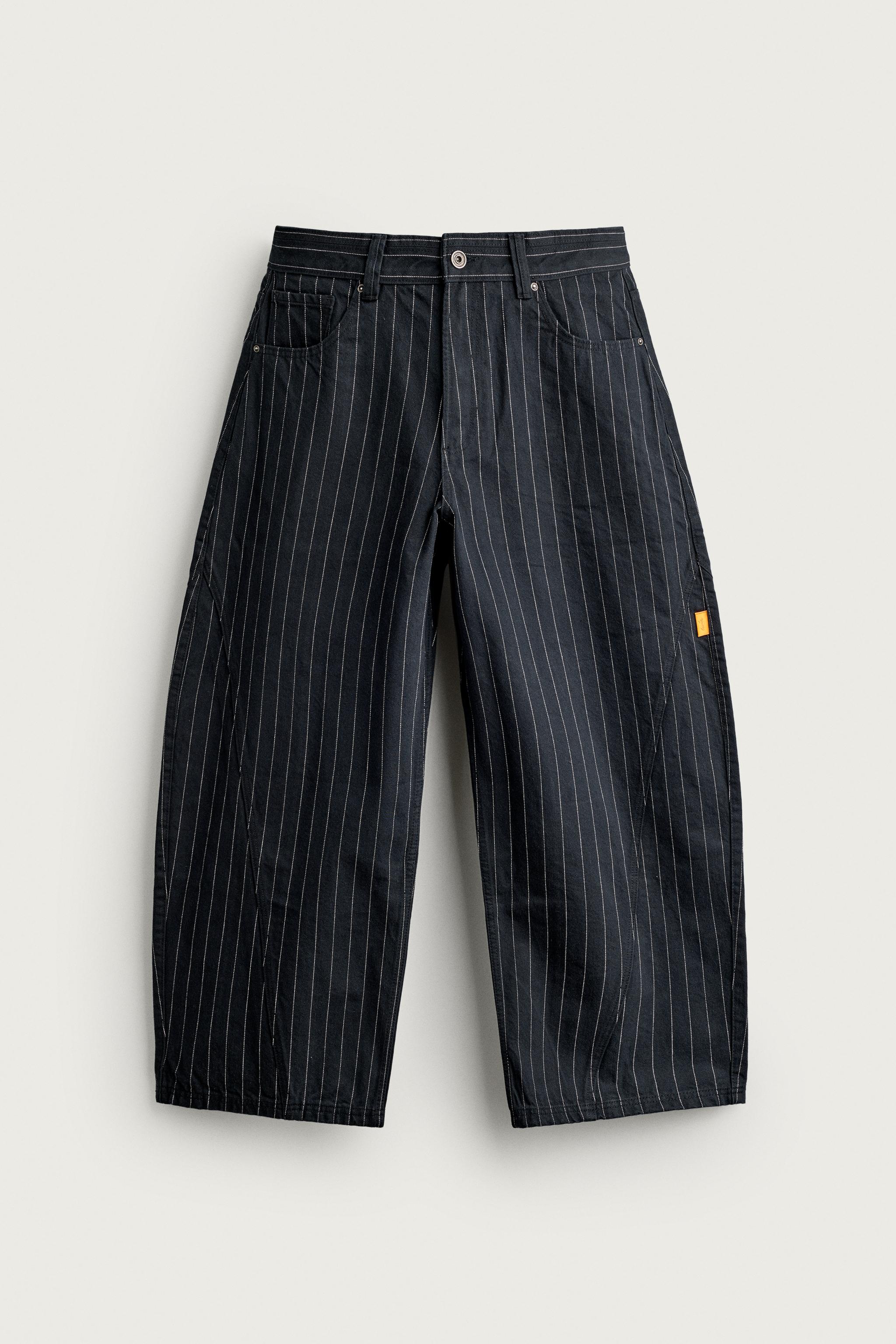 zara, PINSTRIPE BALLOON FIT PANTS