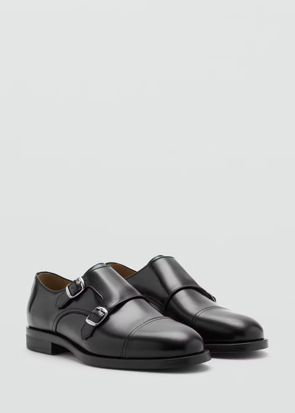 mango, DOUBLE BUCKLE LEATHER SHOE