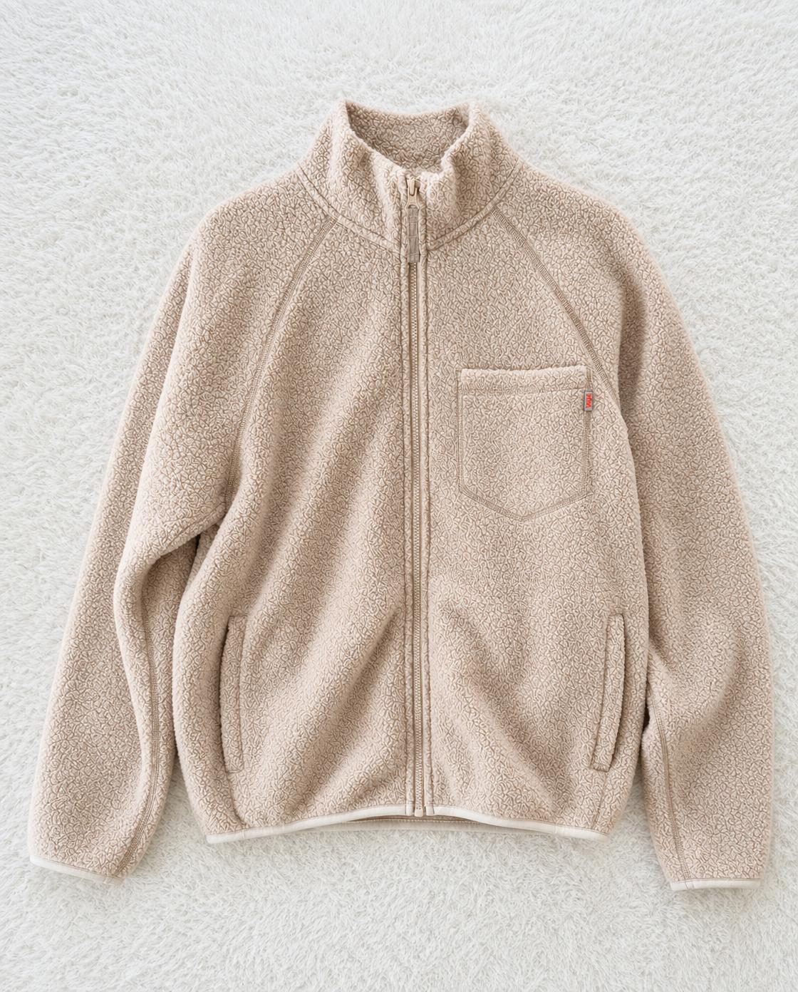 Patagonia Cream Patterned Full-Zip Fleece Jacket
