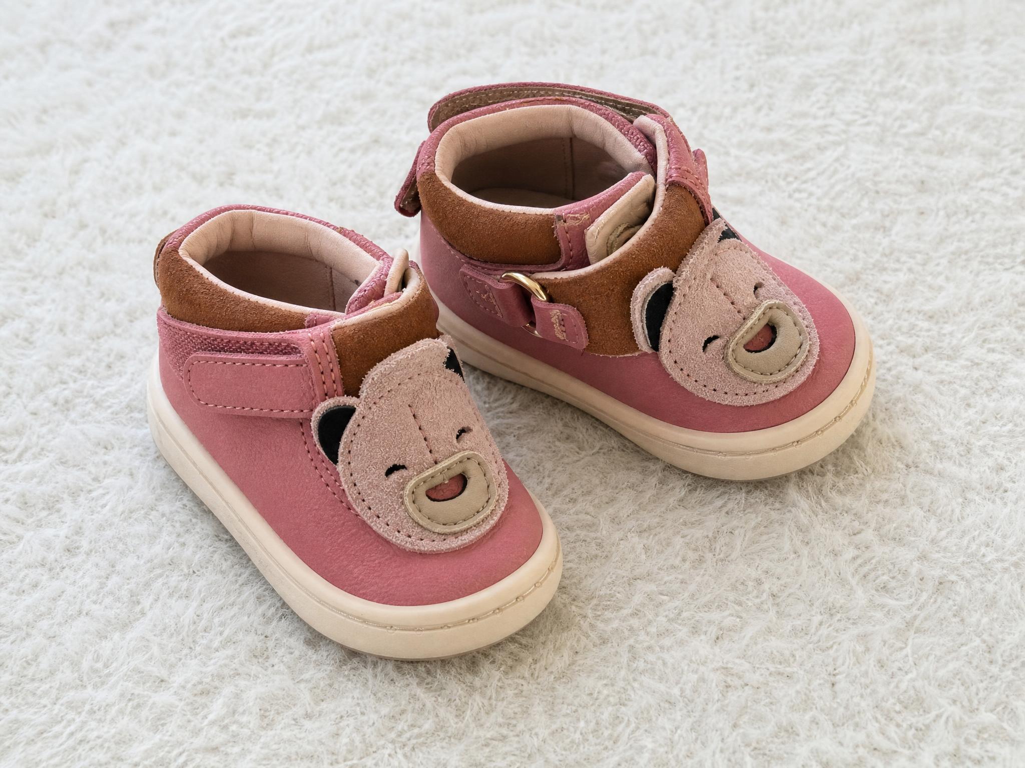 Pink Kids High-Top Trainers with Animal Face Detail - Very Good