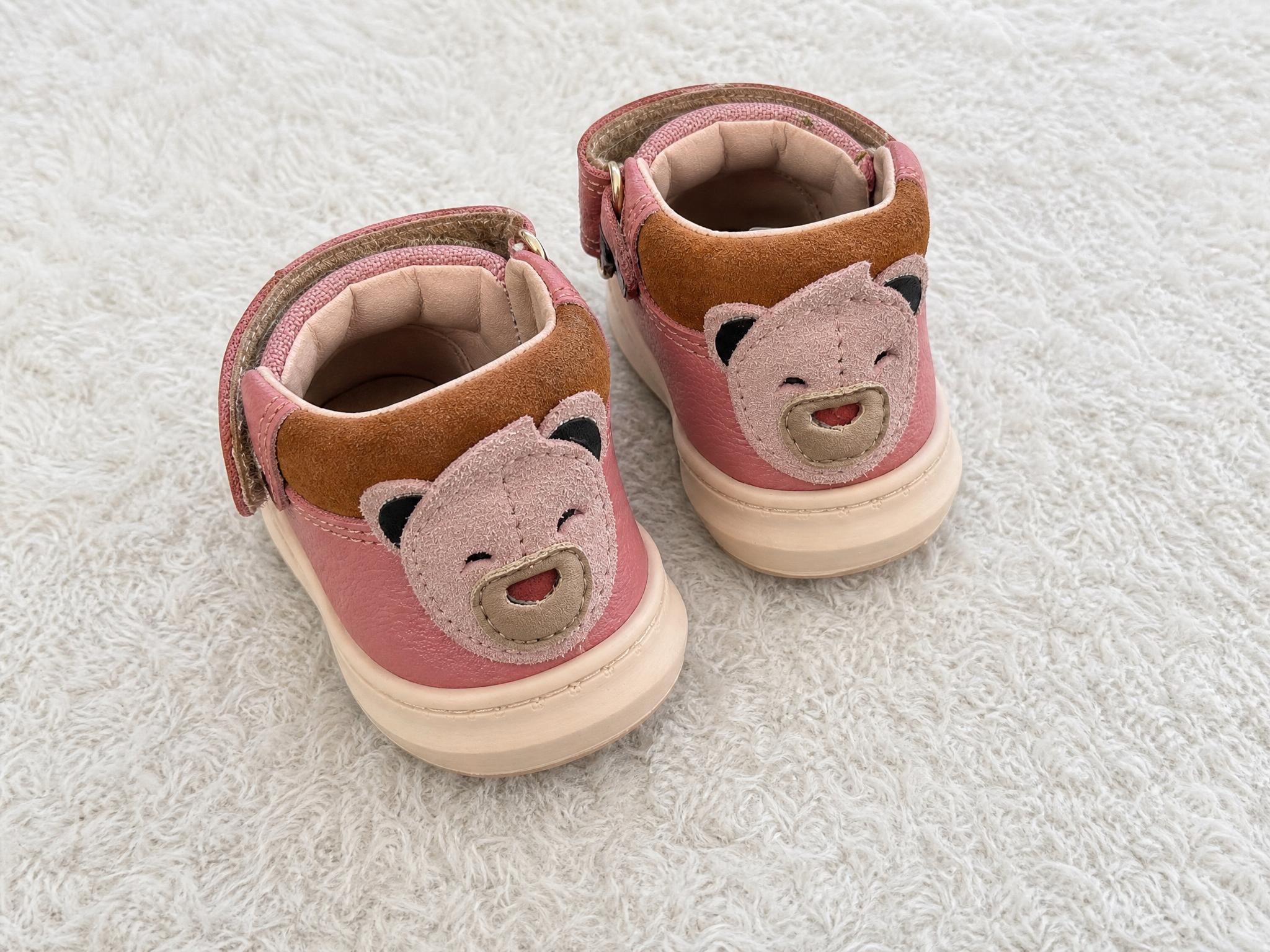 Kids Pink Bear High-Top Shoes with Cream Soles – Very Good