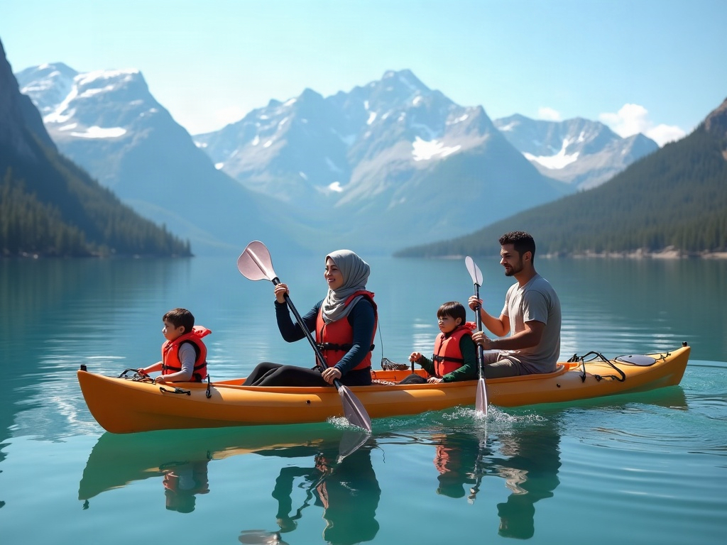Family enjoying safe, calm waters at a freshwater destination.