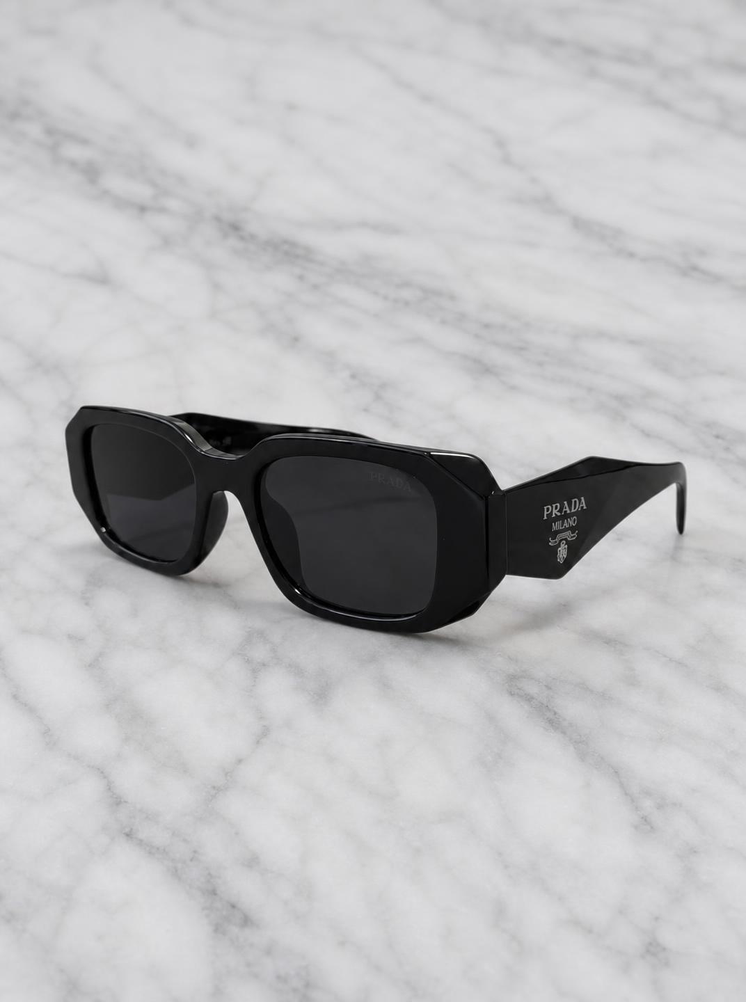 Prada Oversized Black Rectangular Sunglasses Very Good
