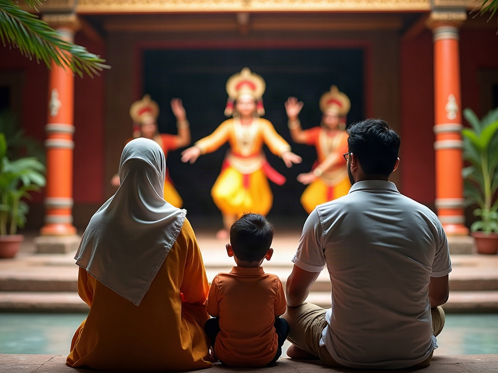 Image of a family actively participating in a local cultural activity, such as a cooking class or craft workshop. Alt-text must include 'Family Cultural Engagement Coastal Vacation'.