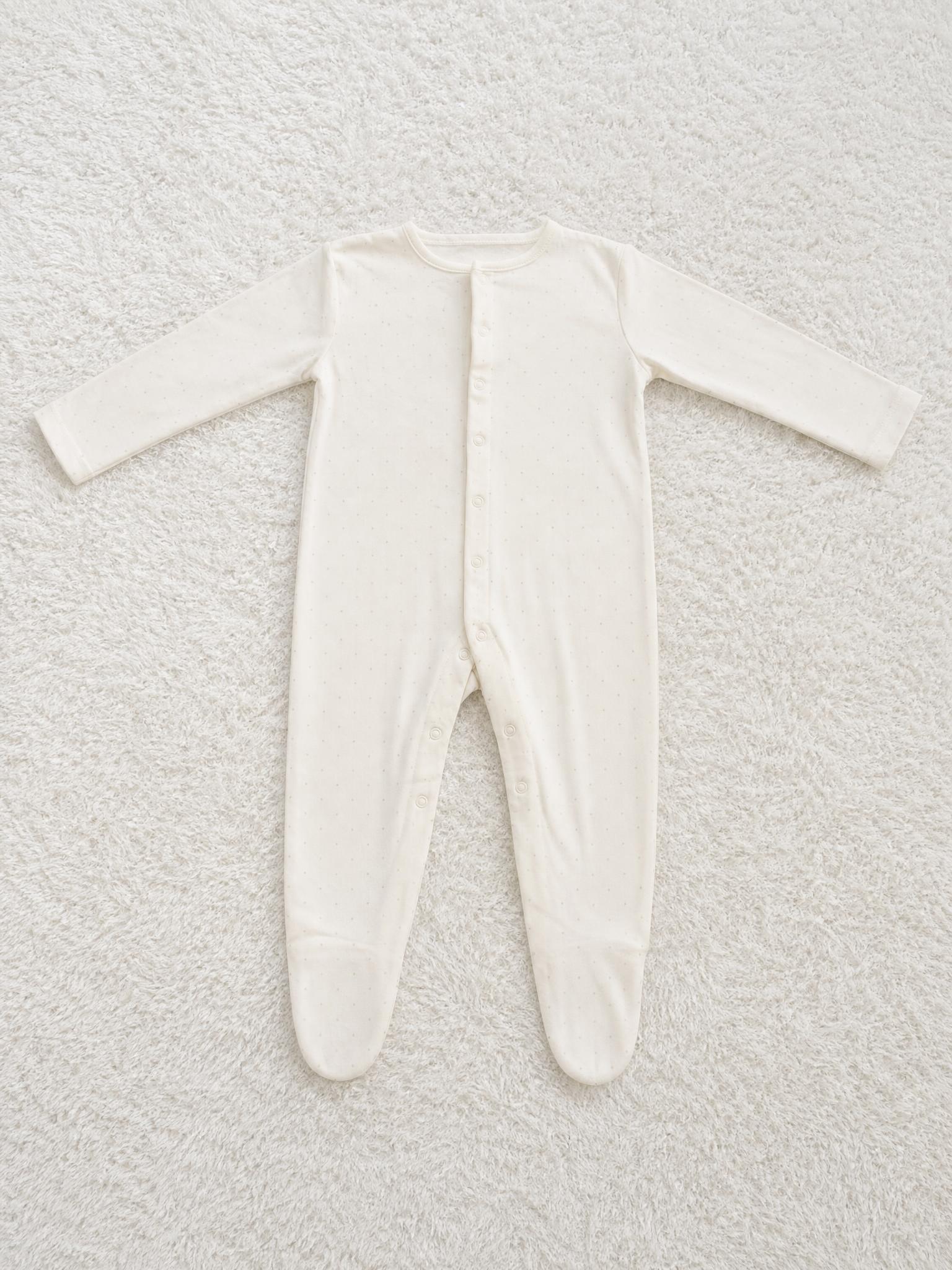 Cream Speckled Baby Sleepsuit with Feet – Very Good