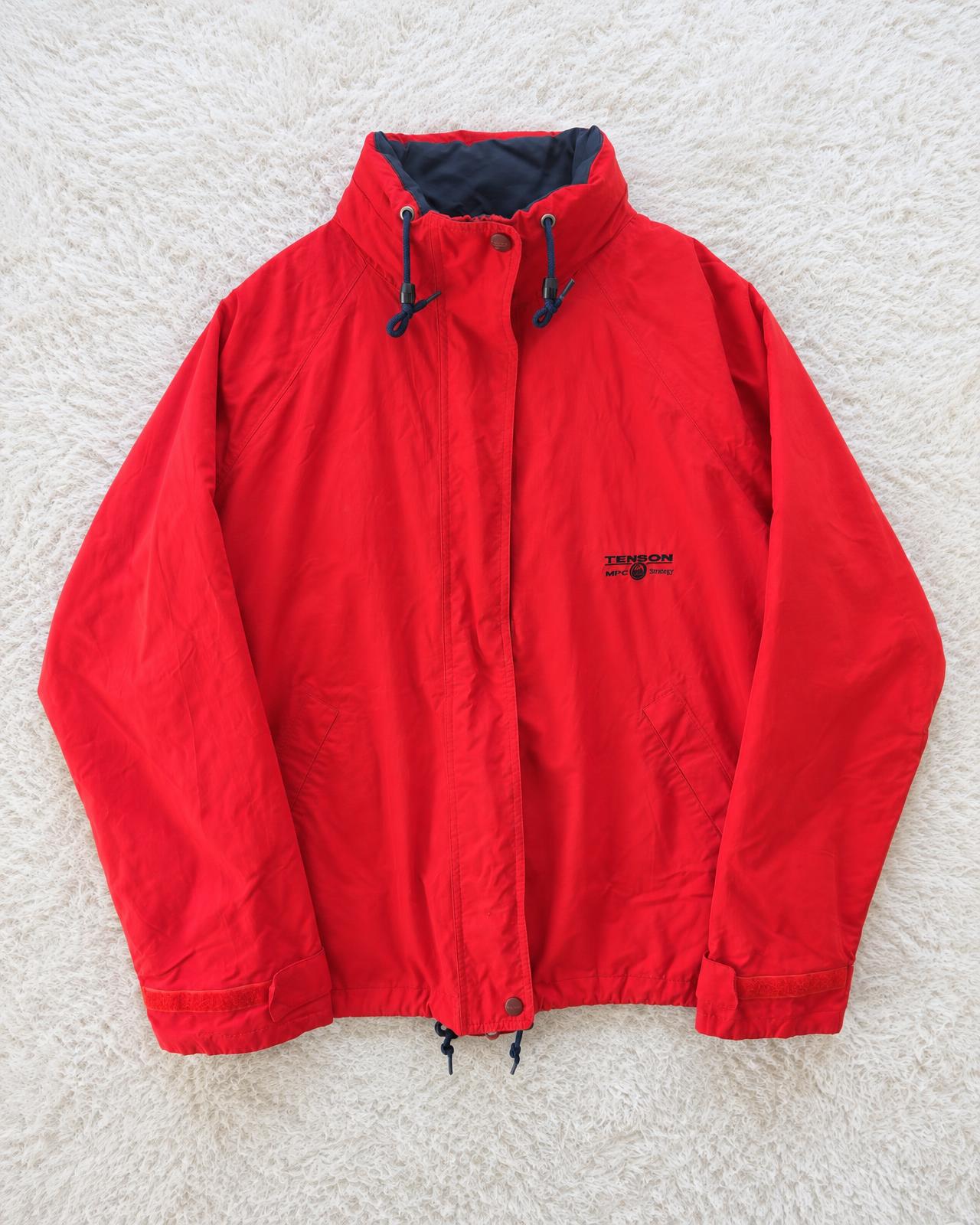 Tenson red hooded outdoor jacket with MPC detailing