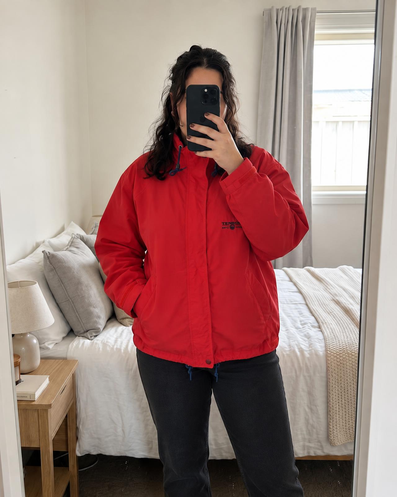 Tenson Red Outdoor Jacket with Adjustable Collar