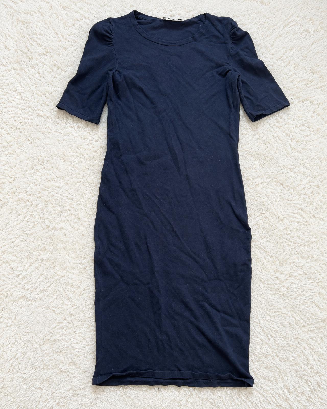 Black T-Shirt Dress with Puff Sleeves – Relaxed Fit