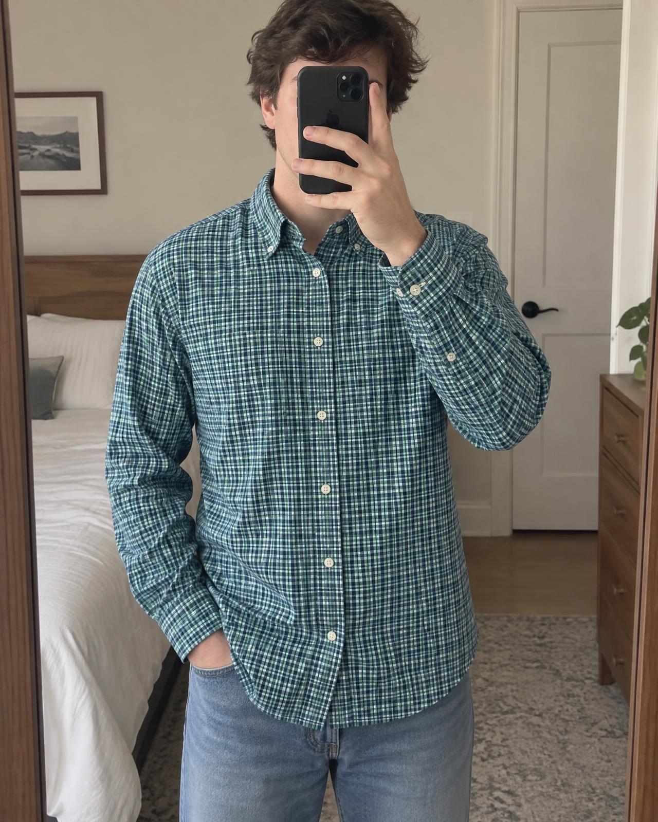Lee Green Check Long-Sleeve Shirt