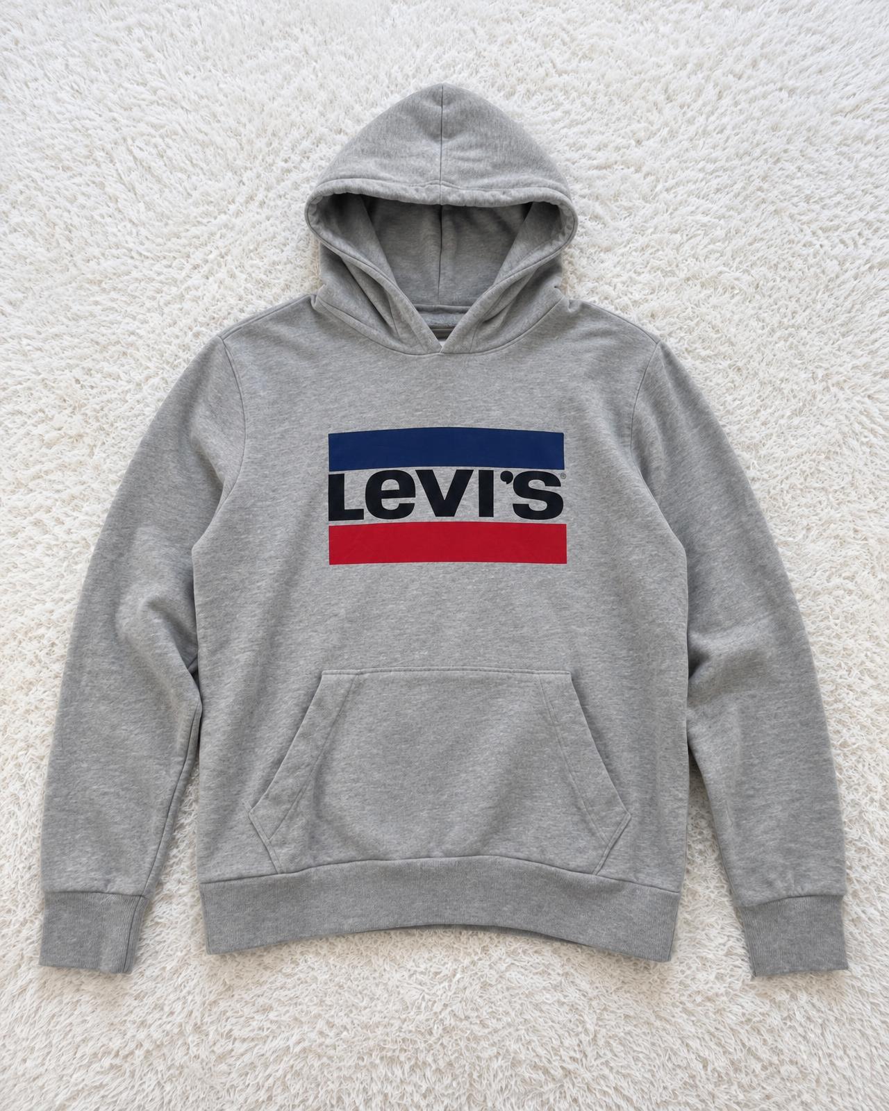 Levi's Grey Logo Pullover Hoodie with Kangaroo Pocket