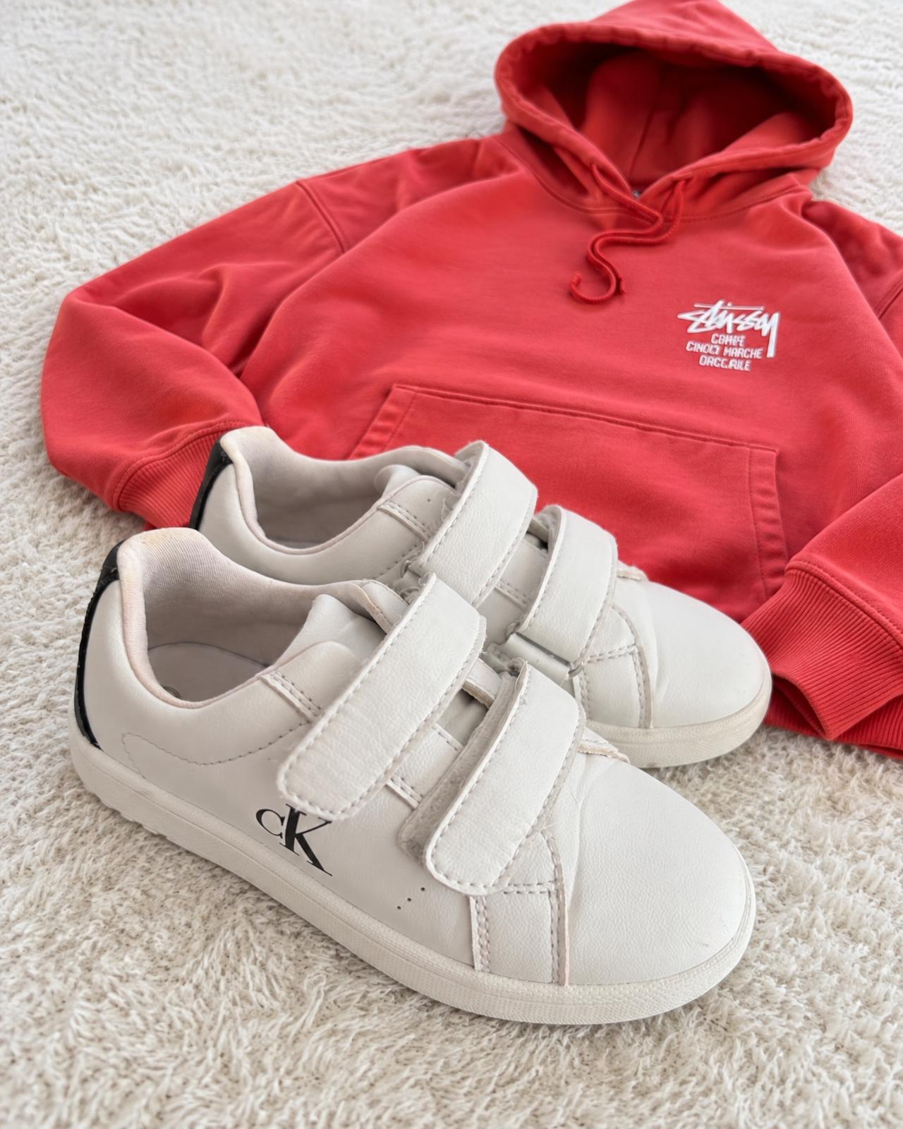 Calvin Klein white double-strap trainers – very good condition