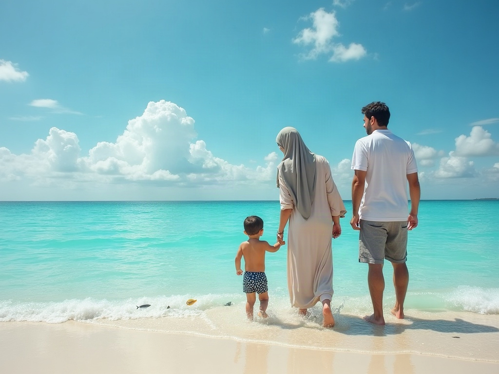 A family snorkeling together, illustrating active marine wildlife spotting.