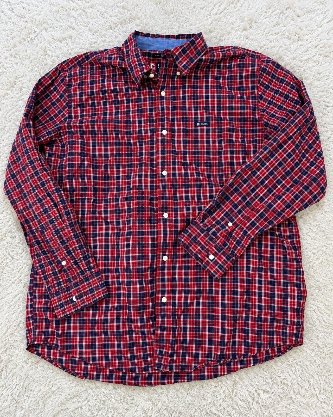 GANT Men's Checked Button-Up Shirt Red Navy Plaid