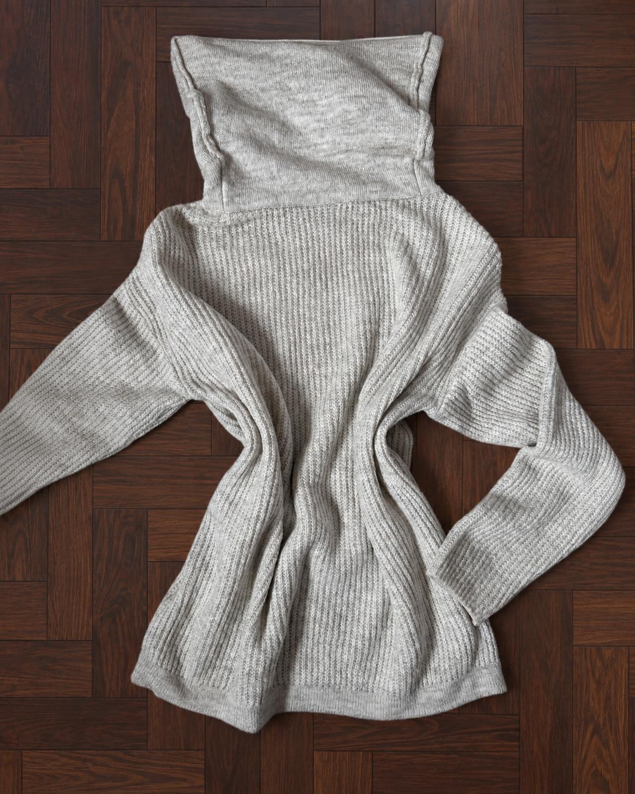 Light Grey Ribbed Knit Open Cardigan – Very Good Condition