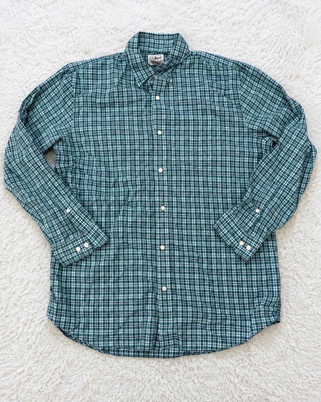 Men’s Teal Plaid Long Sleeve Button-Up Shirt