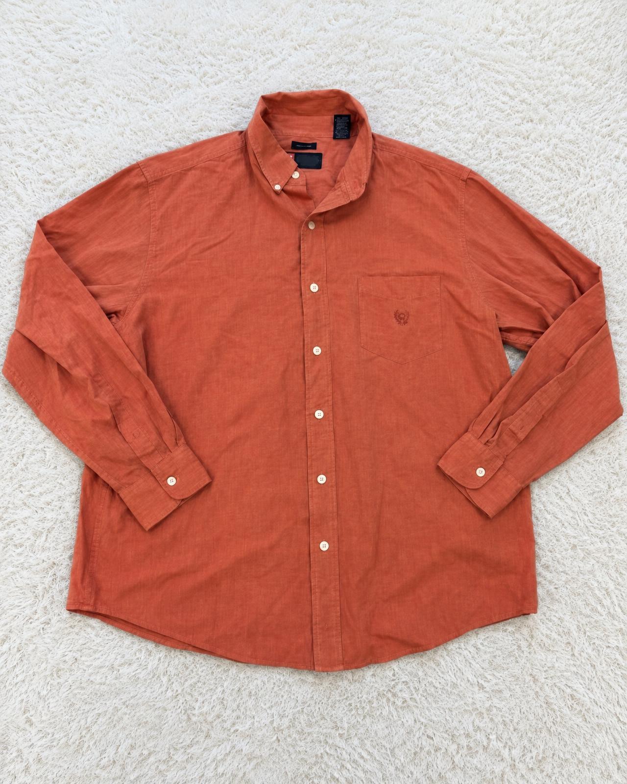 Chaps Rust Orange Long Sleeve Button-Down Shirt