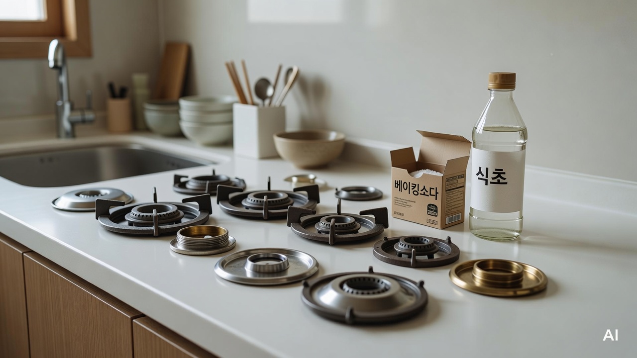 가스레인지 버너 카본 찌든때 5단계 완벽 제거법