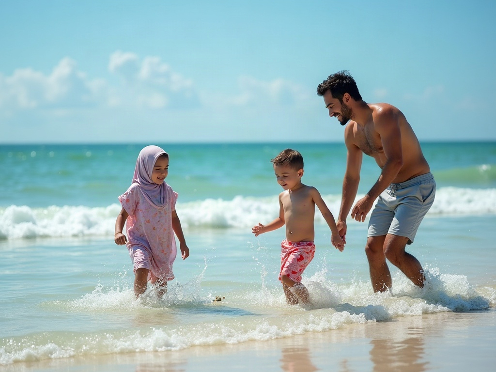 A family engaging with locals at a vibrant market or community workshop, showcasing authentic cultural experience.