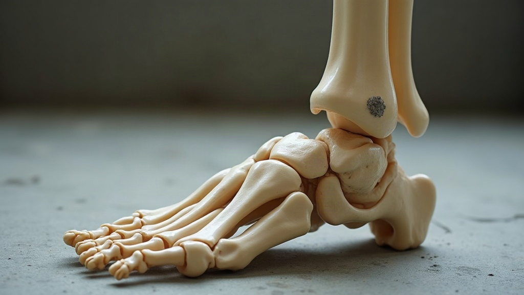 Heel spur calcium deposit on heel bone anatomy