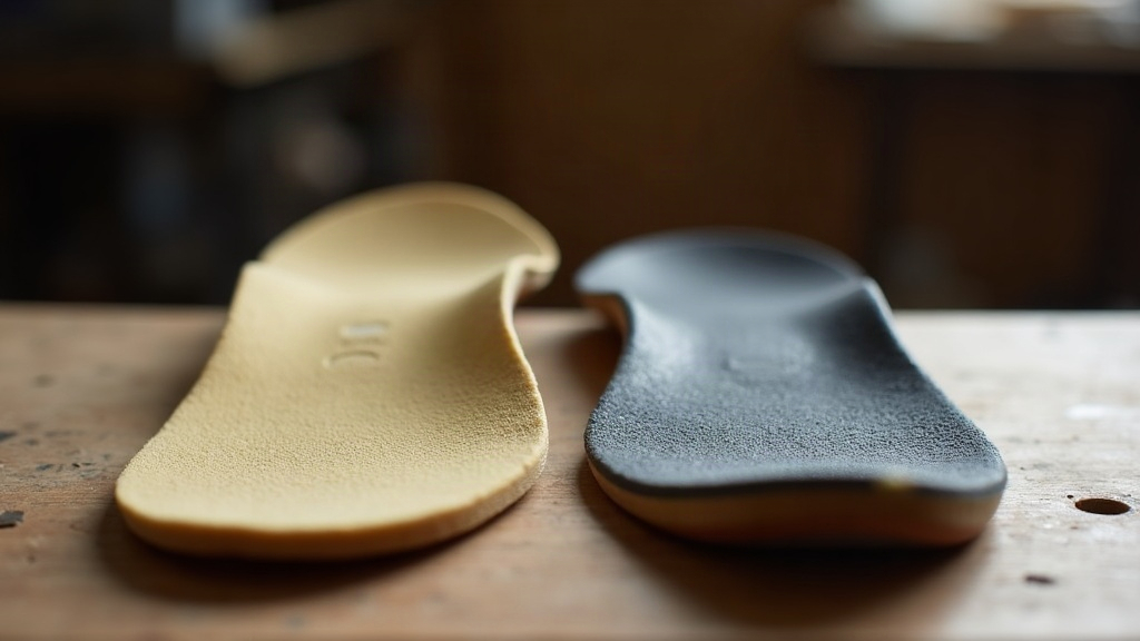 Comparison between factory work boot insole and aftermarket orthotic insole for trades workers