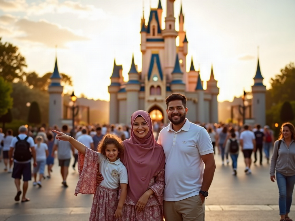 A collage of famous theme park landmarks from Walt Disney World, Europa-Park, and Tokyo Disney Resort, illustrating their global appeal.