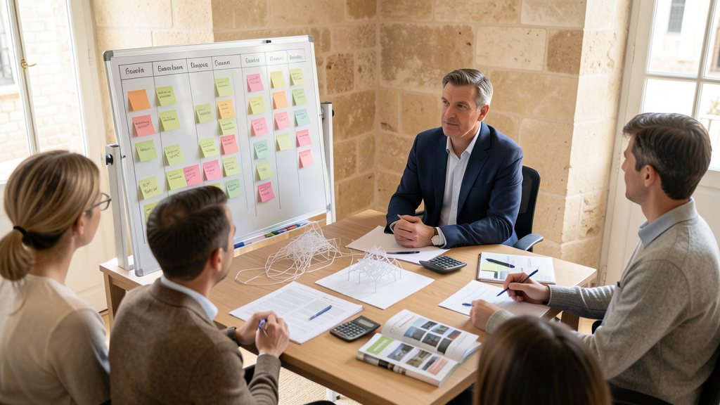 Atelier de priorisation entre un dirigeant e-commerce et une équipe technique avant un projet web