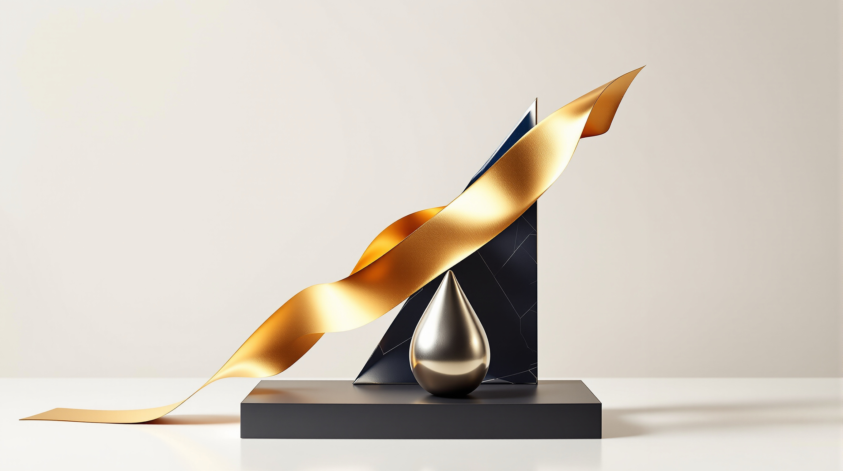 polished gold ascending ribbon (symbolizing equity momentum) and a burnished silver oil barrel/droplet (symbolizing slipping oil) on a matte black pli — editorial cover artwork for the Knightron story on Stocks Advance As Fed Hike Bets Recede; Oil Slips Despite Ir