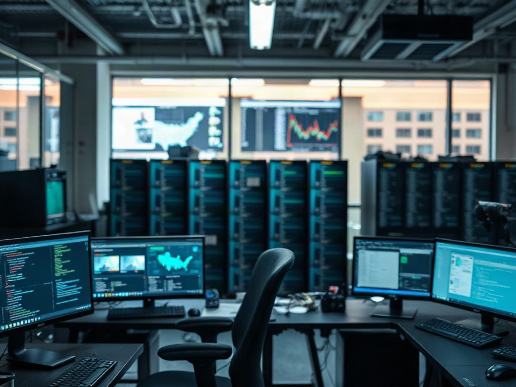 Illustration of user managing personal data risks in self-hosting environment with digital security icons