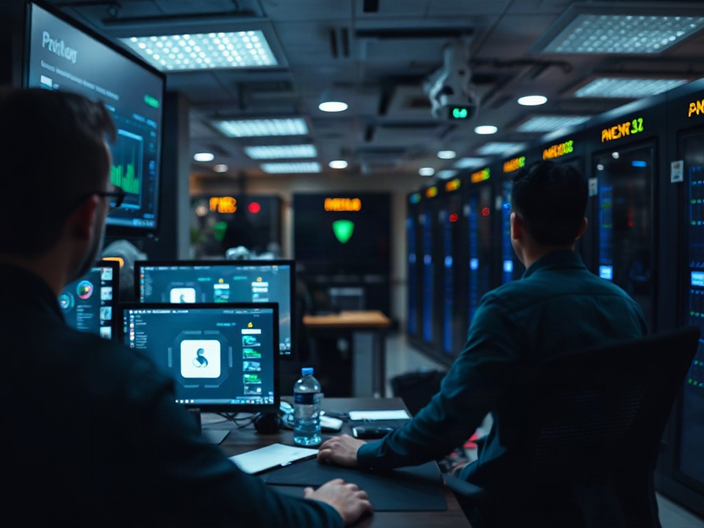 Illustration of automated cybersecurity tools replacing manual efforts to prevent human error in personal cybersecurity.