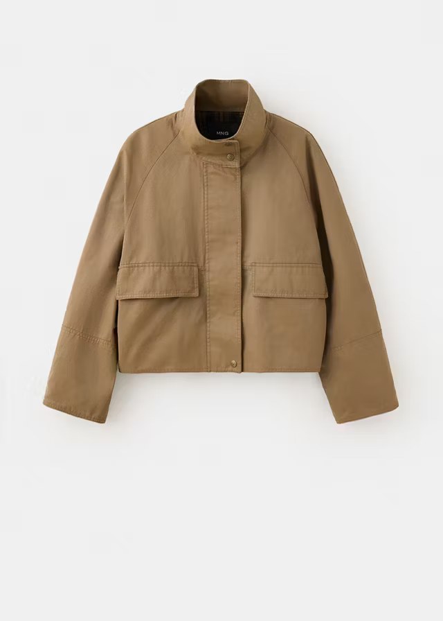 mango, JACKET WITH FUNNEL NECK AND POCKETS