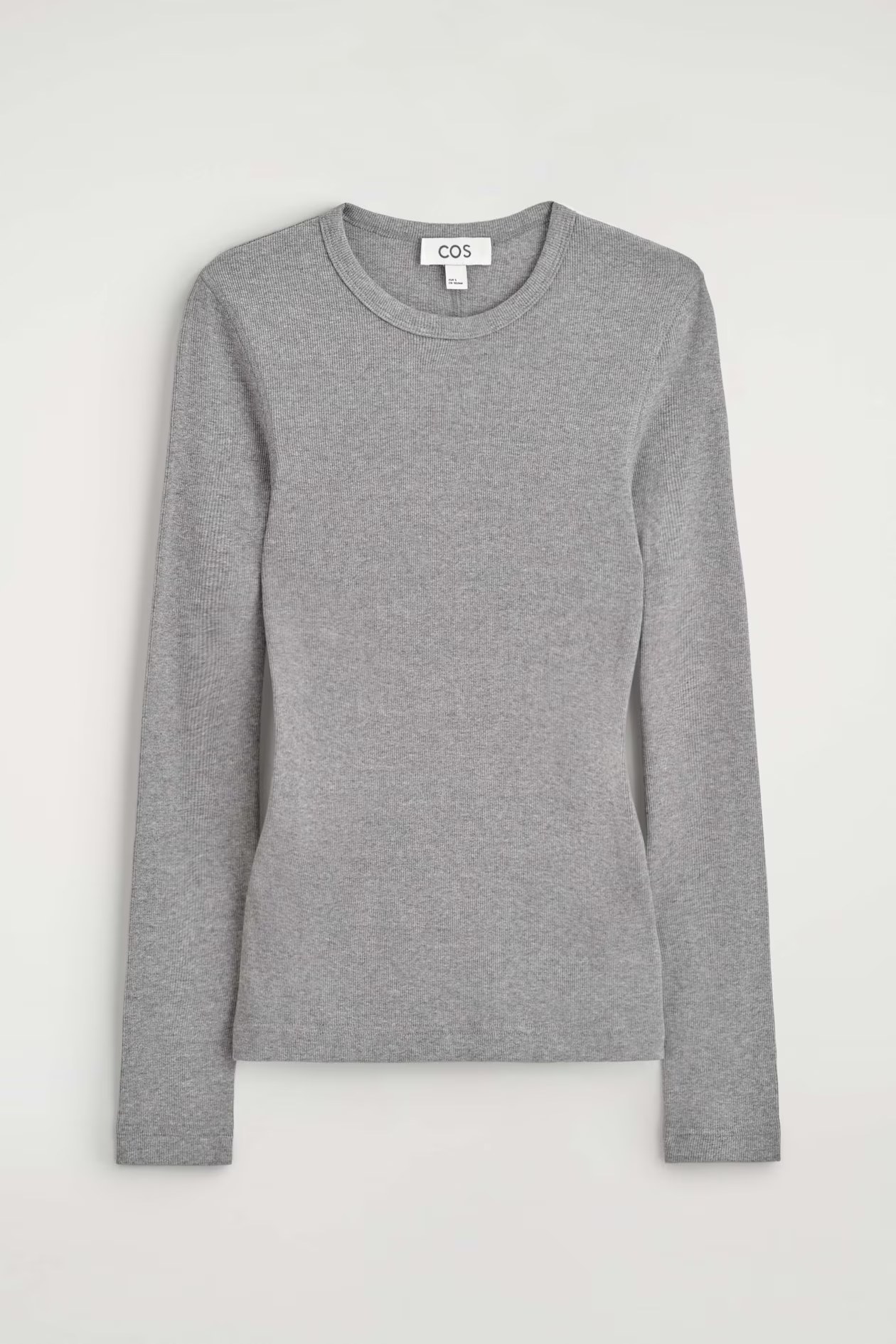 cos, SLIM RIBBED COTTON LONG-SLEEVED TOP