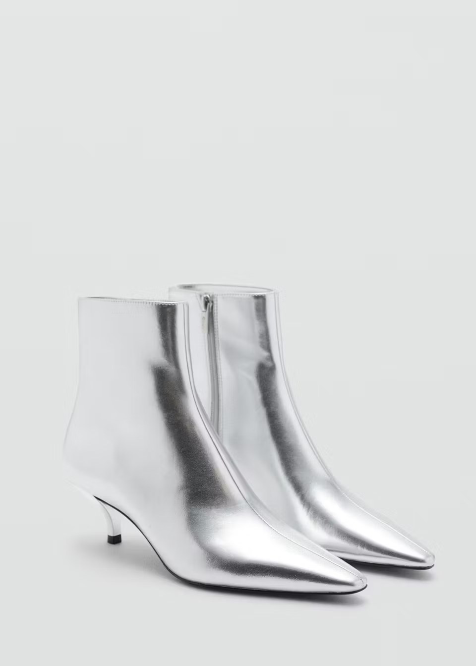 mango, METALLIC-EFFECT POINTED-TOE BOOTS