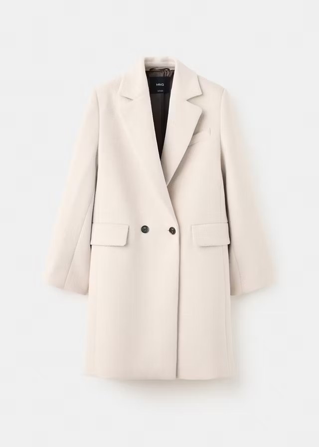 mango, DOUBLE-BREASTED WOOL COAT