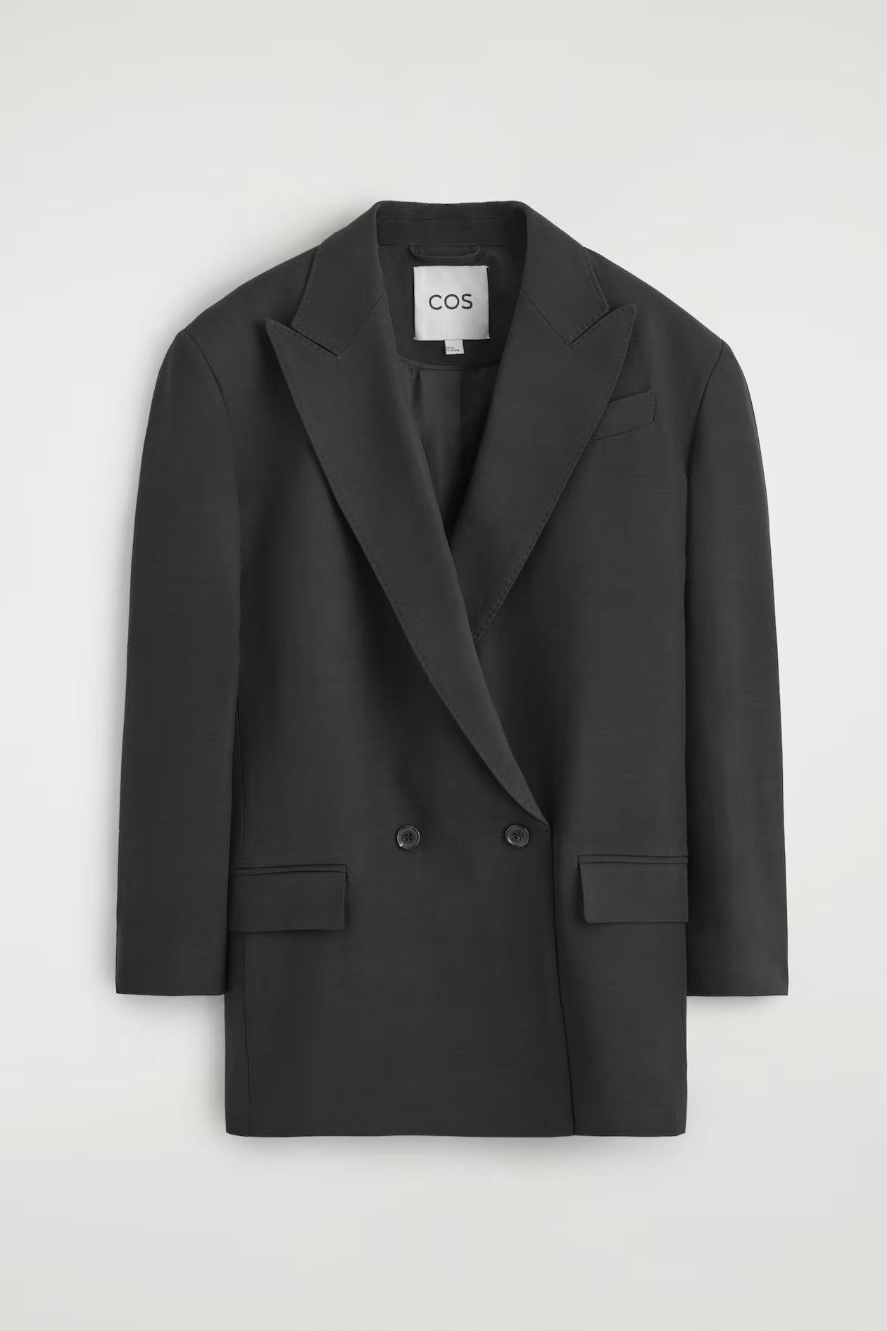 cos, CONTRAST-LINED DOUBLE-BREASTED BLAZER