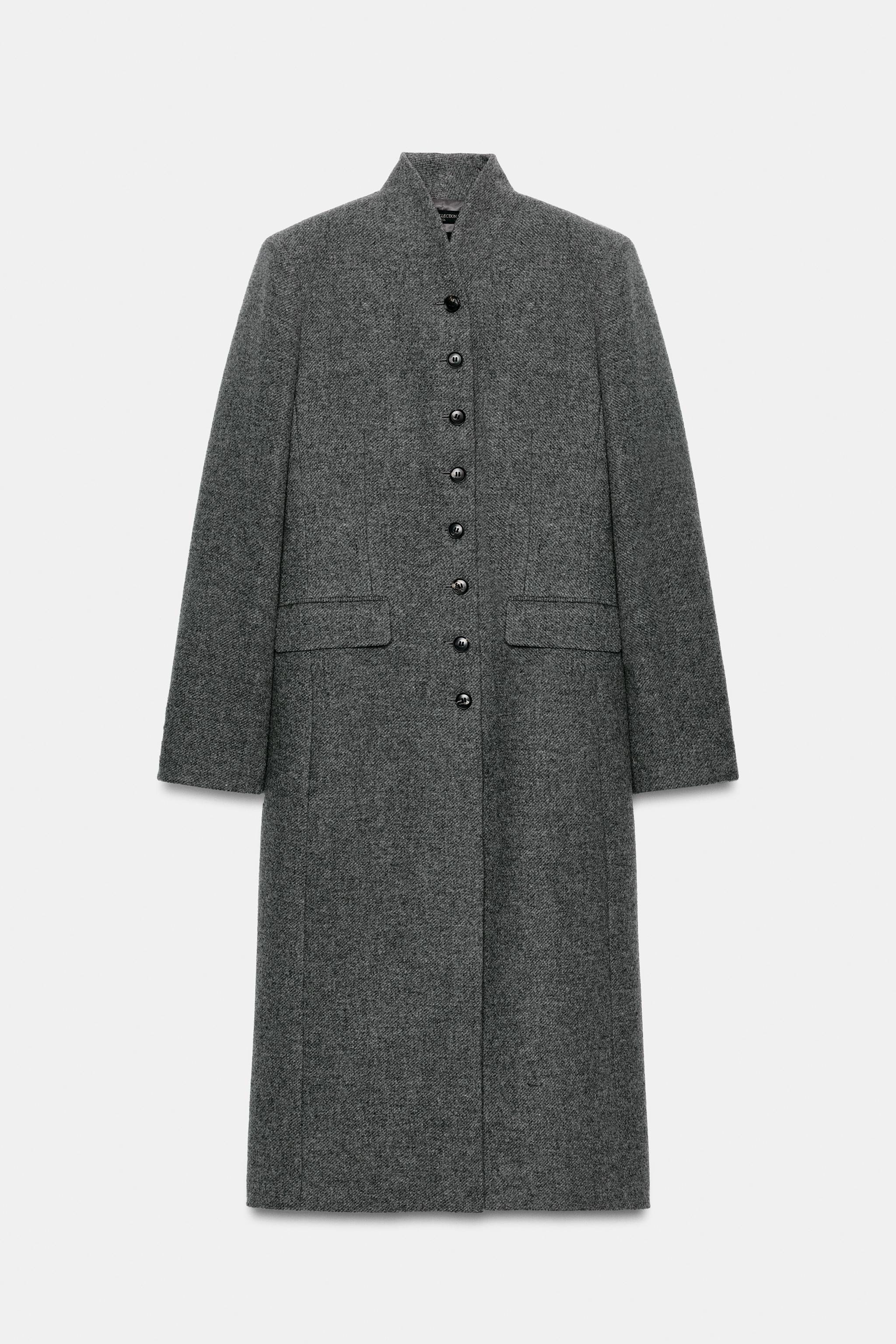 zara, ZW COLLECTION WOOL BUTTON COAT