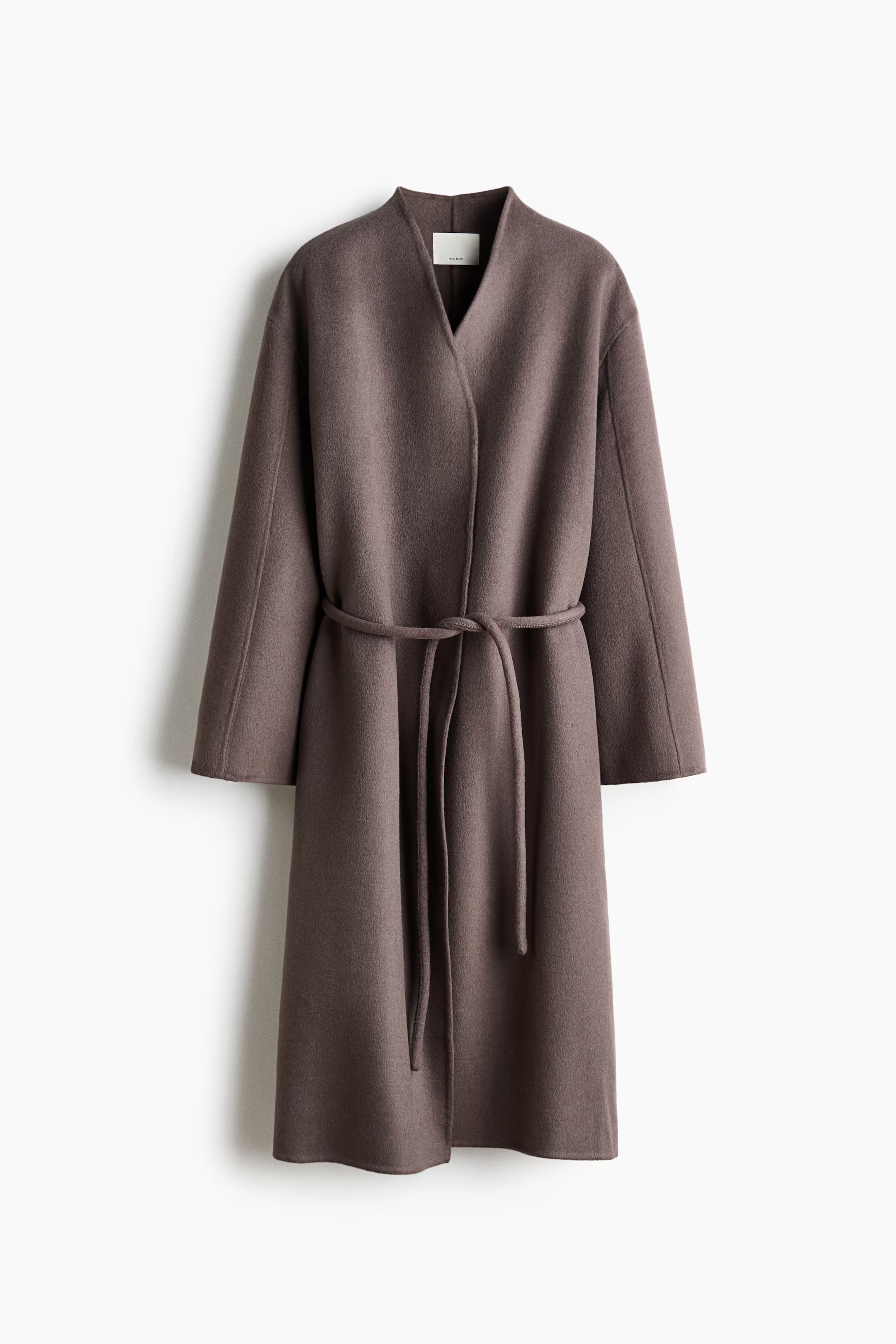 H&M, WOOL-BLEND TIE-BELT COAT