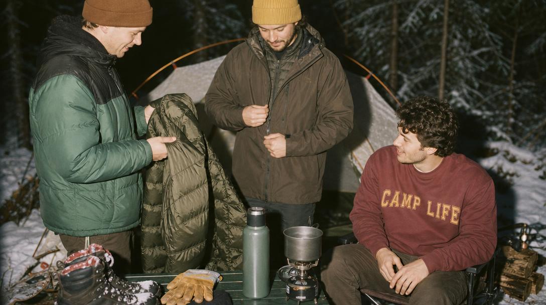 Winter camping layers explained with clothing options