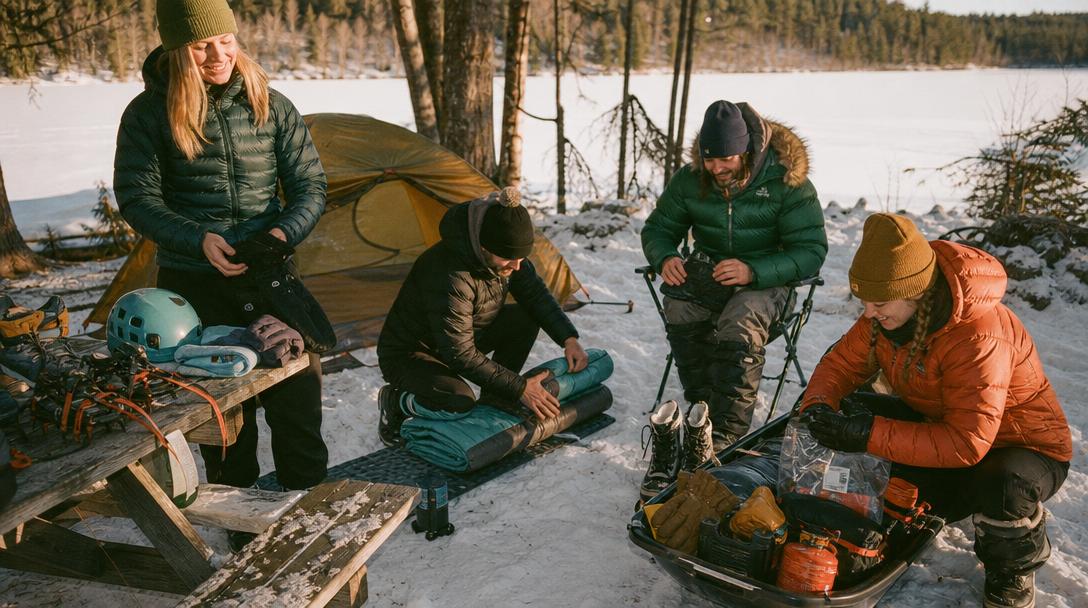 Different winter camping styles comparison