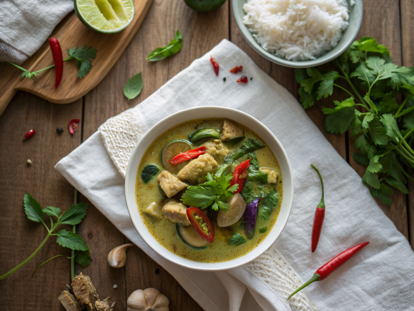 Thai Green Curry with Chicken and Thai Eggplant