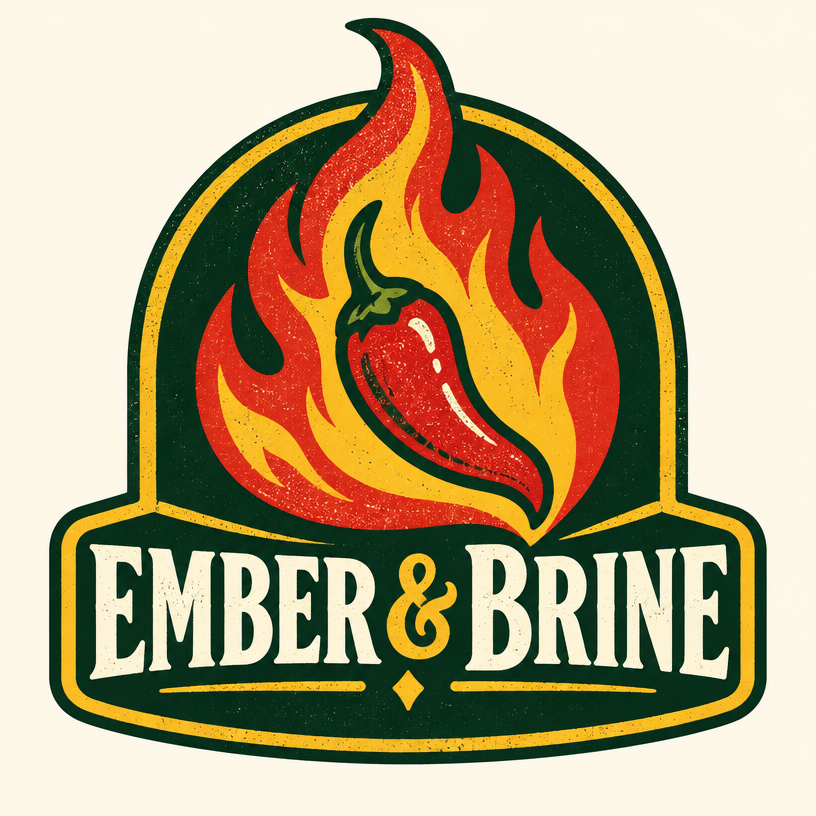 Ember & Brine Firehouse Label logo