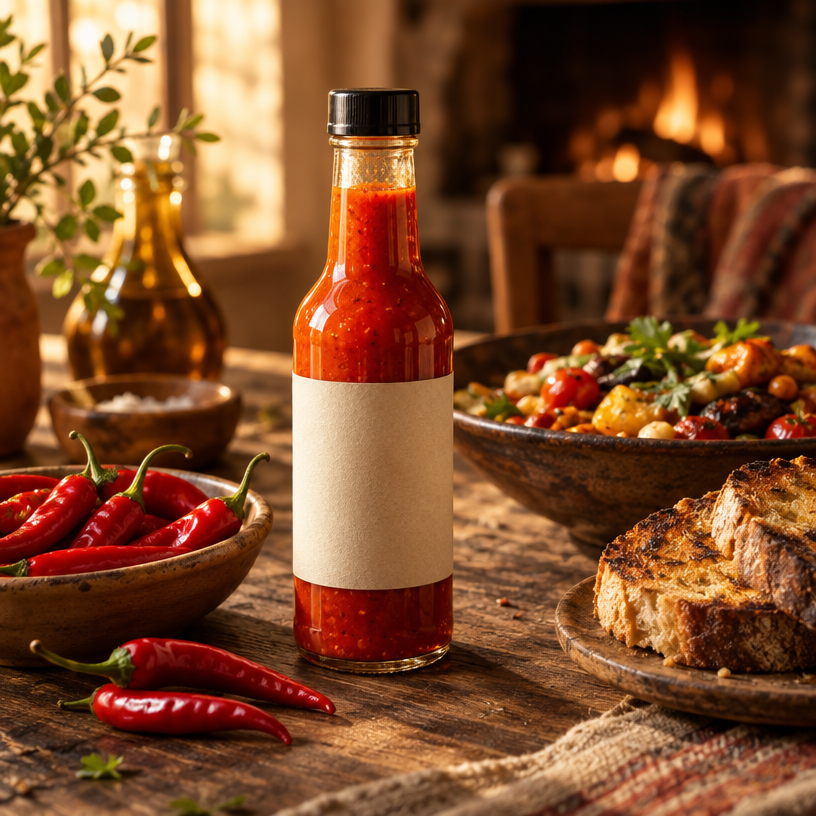 Conceptual Ember & Brine brand artwork, used to express the Fireside Craft mood rather than show the product for sale.